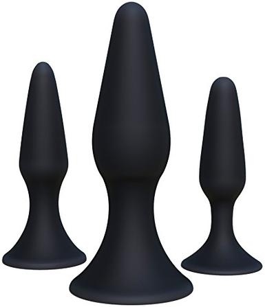 Price Com Silicone Butt Plug Kit By Healthy Vibes 3 Pack Black