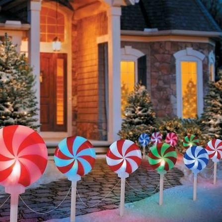 Price Com 5pc Peppermint Swirl Pathway Driveway Markers Outdoor